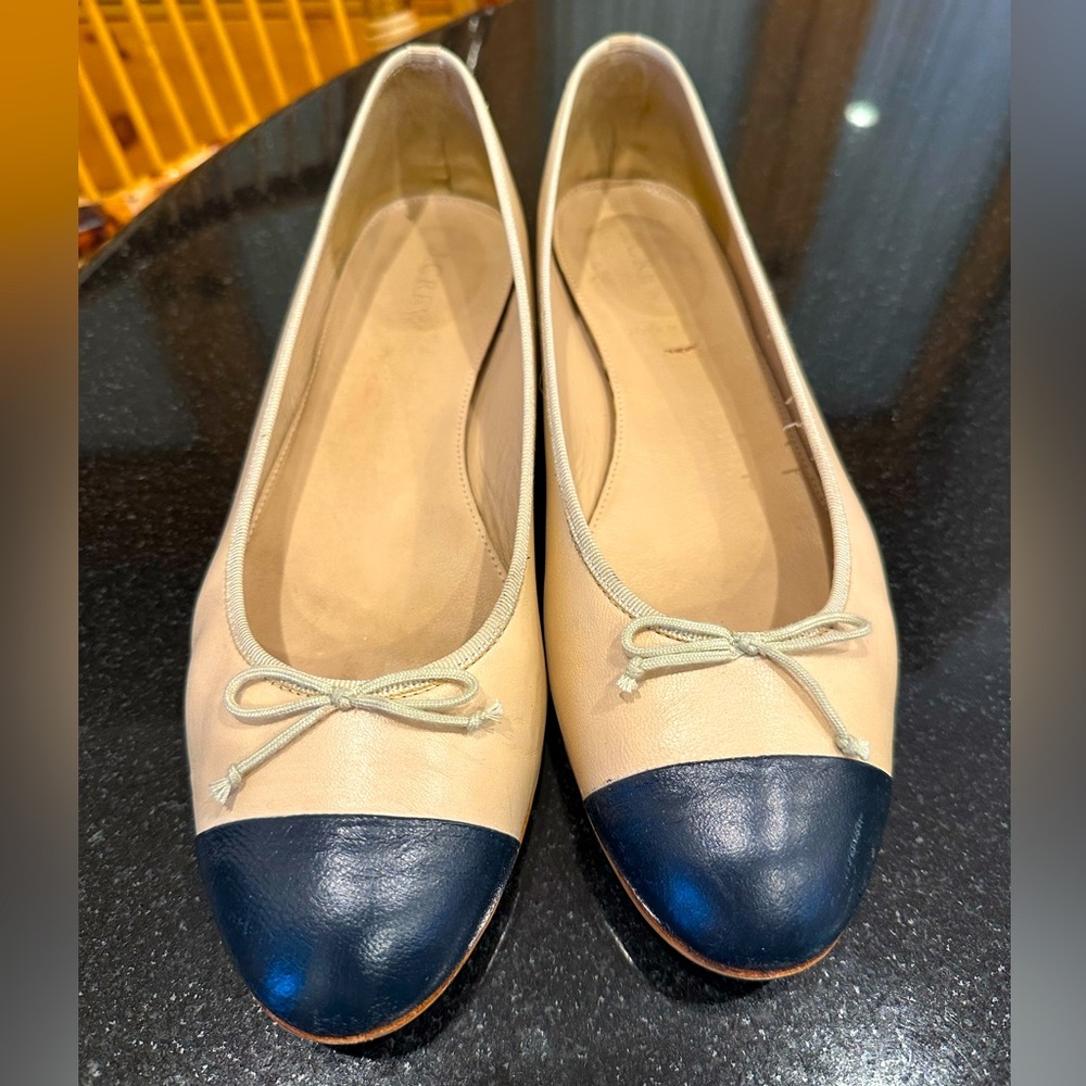 Jcrew Captoe Leather Flats Made in India Size 10